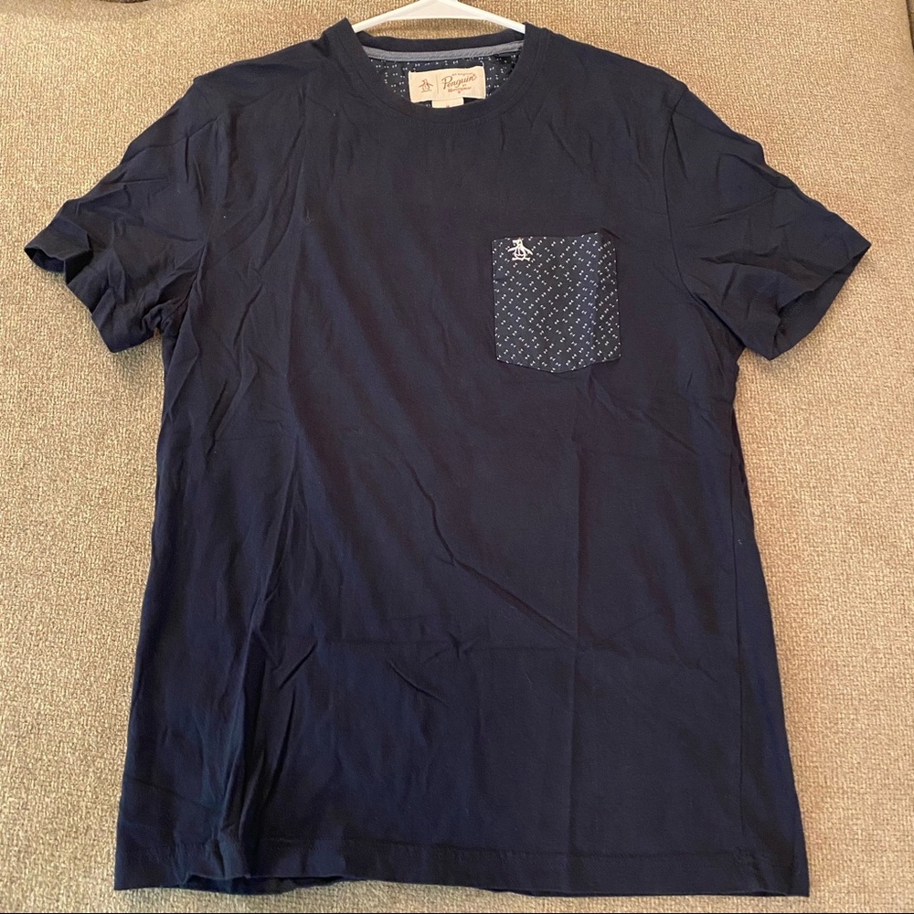 Penguin Men’s Navy Pocket T-shirt size medium